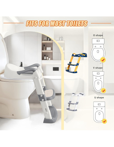 Asiento de Entrenamiento para Baño Effidula Gris Blanco 2 en 1