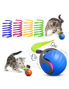 Bola Inteligente para Gatos Bomeiqee con Cola Desmontable Azul