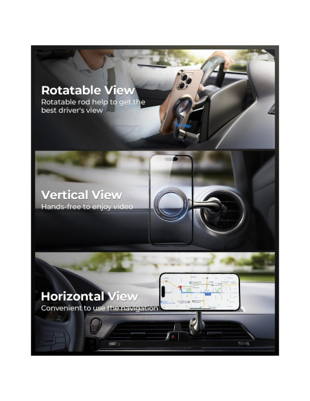 Soporte de Coche Magnético MRGLAS MagSafe 40 Imanes 360 Soporte de Coche Magnético MRGLAS MagSafe 40 Imanes 360