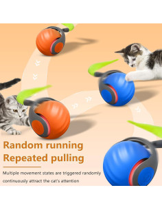 Bola Inteligente para Gatos Bomeiqee con Cola Desmontable Azul 2