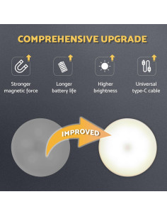 Luces Puck Recargables DAZZY DOT 2 Piezas Amarillo Cálido 2