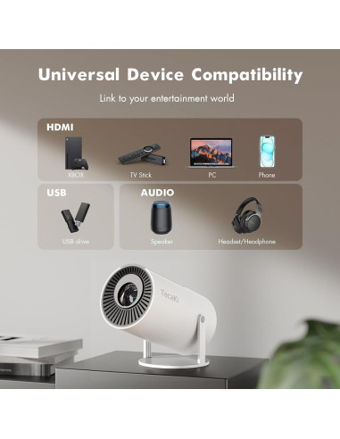 Mini Proyector Portátil Tecaki X5 1080P 4K WiFi Bluetooth 5.2