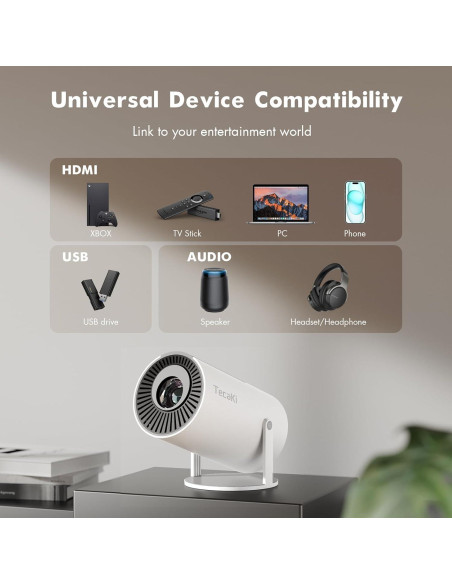 Mini Proyector Portátil Tecaki X5 1080P 4K WiFi Bluetooth 5.2