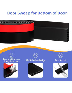 Tapón para Corrientes de Aire de Puerta Cyzarize 99 cm Negro 2