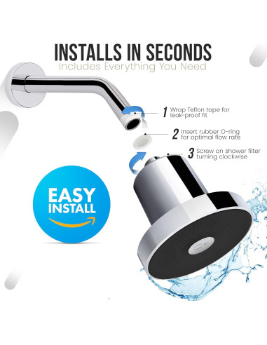 Cabezal de Ducha Filtrado Feels Like Om - Alta Presión 20 Etapas