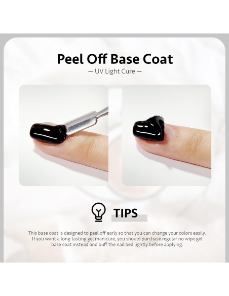 Base Coat Despegable GAOY 16ml para Esmalte de Uñas en Gel