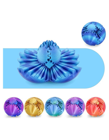 Bola de Engranaje Antiestrés 3D Minleway Azul Aurora 5.8 cm