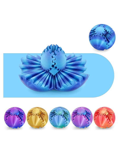 Bola de Engranaje Antiestrés 3D Minleway Azul Aurora 5.8 cm
