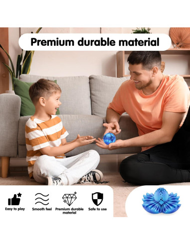 Bola de Engranaje Antiestrés 3D Minleway Azul Aurora 5.8 cm