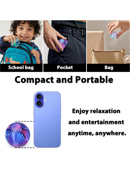 Bola de Engranaje Antiestrés 3D Minleway Azul Aurora 5.8 cm