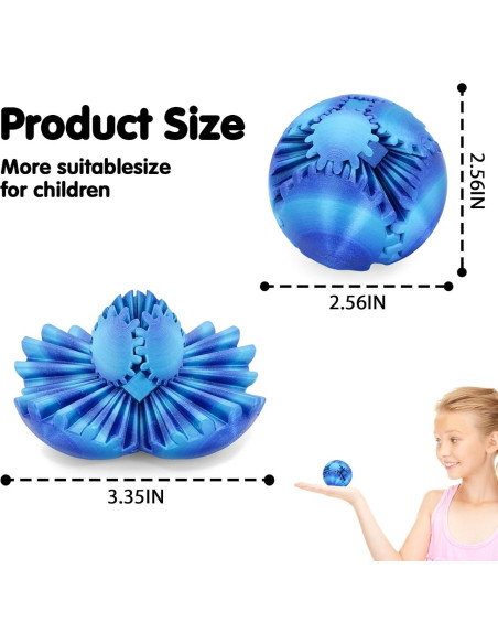 Bola de Engranaje Antiestrés 3D Minleway Azul Aurora 5.8 cm