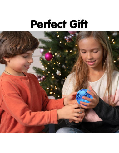 Bola de Engranaje Antiestrés 3D Minleway Azul Aurora 5.8 cm