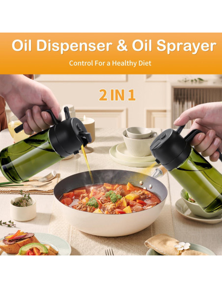 Rociador de Aceite RFetomax 470ml Verde con Etiquetas