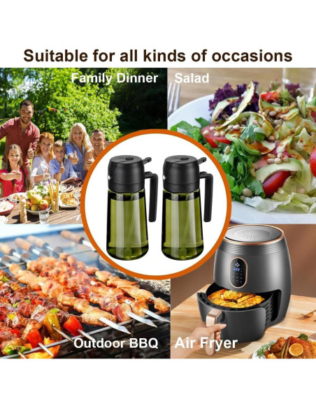 Rociador de Aceite RFetomax 470ml Verde con Etiquetas