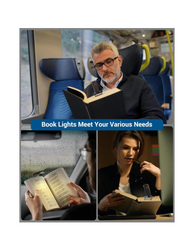 Luz de Libro Recargable DEWENWILS LED Ajustable Negra