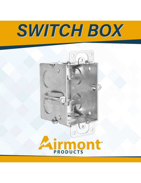 Caja Eléctrica Metálica Airmont 1-Gang 6.35 cm Profunda