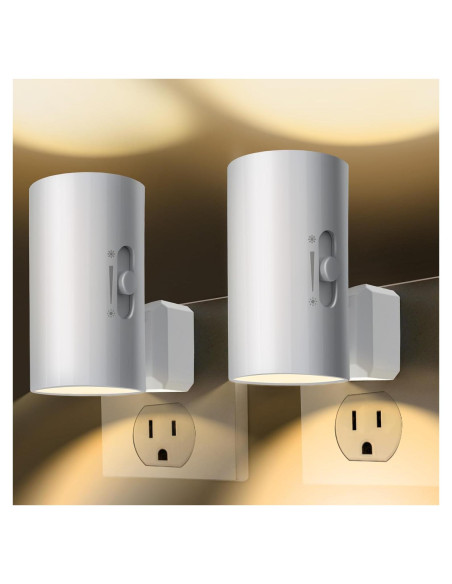 Luz Nocturna LED WSKVEZZA 3000K Regulable 0-100 LM 2 Pzs Luz Nocturna LED WSKVEZZA 3000K Regulable 0-100 LM 2 Pzs