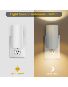 Luz Nocturna LED WSKVEZZA 3000K Regulable 0-100 LM 2 Pzs 2