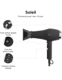 Secador de Cabello Profesional L'ANGE HAIR Soleil 1875W Negro 2