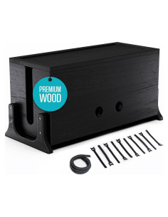 Caja de Gestión de Cables Extra Grande COREMINDED - Madera Acacia