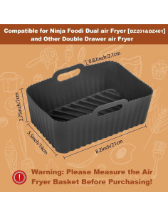 Forros de Silicona Reutilizables CEGOUT para Freidora Ninja DZ201 2