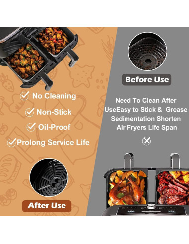 Forros de Silicona Reutilizables CEGOUT para Freidora Ninja DZ201