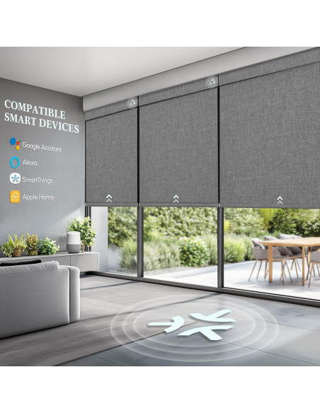 Persianas Motorizadas MUSCLEAREA 50.8x182.9 cm Gris Blackout