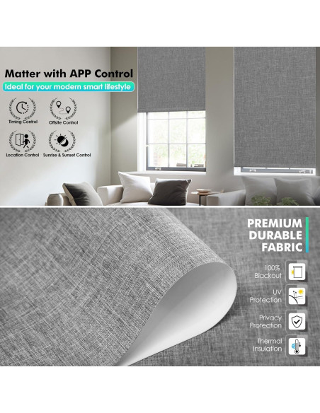 Persianas Motorizadas MUSCLEAREA 50.8x182.9 cm Gris Blackout