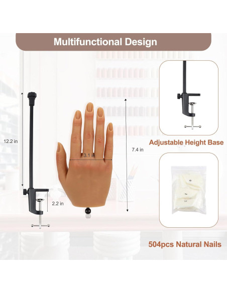 Mano de Práctica para Uñas Acrílicas Rolomanve 504 PZS