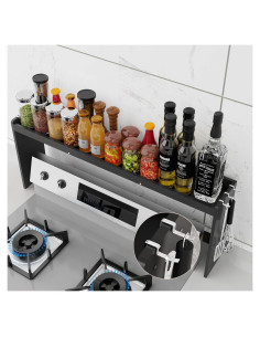 Estante de Especias NKM de Bambú 82.5cm Negro para Cocina