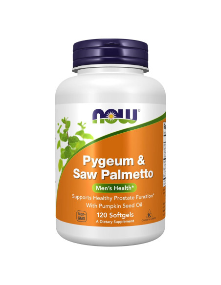NOW Foods Suplemento Pygeum y Saw Palmetto 120 Cápsulas