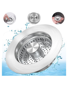 Desagüe de Fregadero 3 en 1 POWERSIR Acero Inoxidable SUS 304