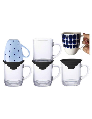 Organizador apilable de tazas YUHUANGS - 3 Pcs Negro