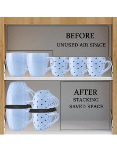 Organizador apilable de tazas YUHUANGS - 3 Pcs Negro 2