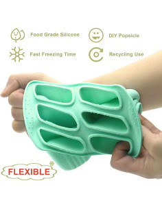 Moldes de Silicona para Paletas Bongpuda 6 Piezas Verde 2