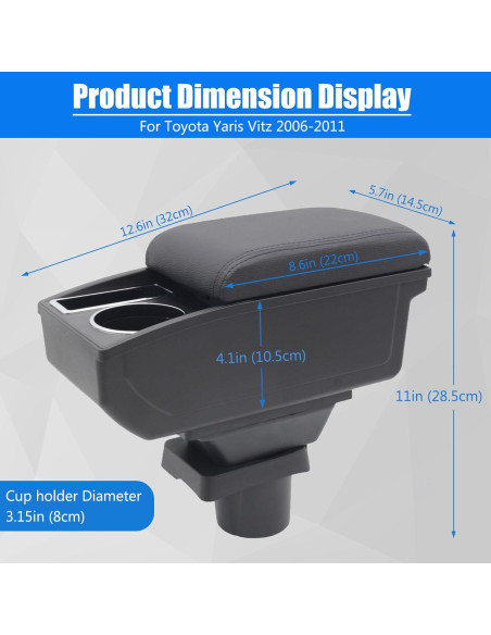 Caja de Apoyabrazos para Auto YJYWZH Toyota Yaris 2006-2011