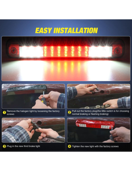 Luz de Freno LED Nilight Rojo para Chevy GMC C/K 1988-2000