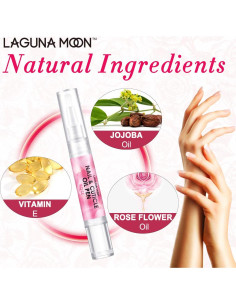 Bolígrafo Aceite Cutículas Lagunamoon 5 ml Rosa Hidratante 2