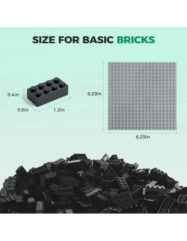 500 Ladrillos de Construcción 2x4 HUIZDQ + Base Placa Gris