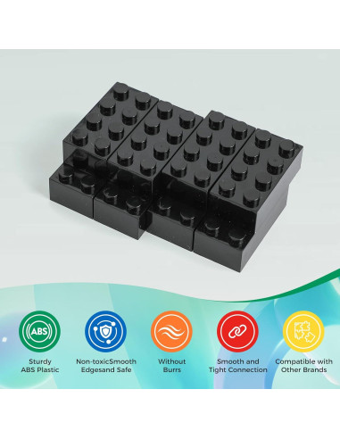 500 Ladrillos de Construcción 2x4 HUIZDQ + Base Placa Gris