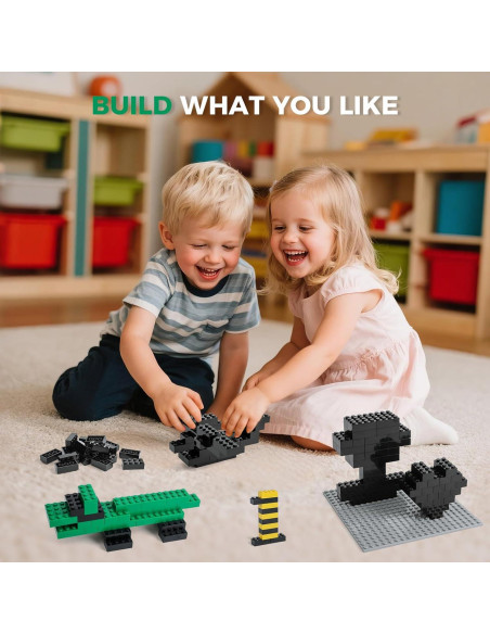 500 Ladrillos de Construcción 2x4 HUIZDQ + Base Placa Gris