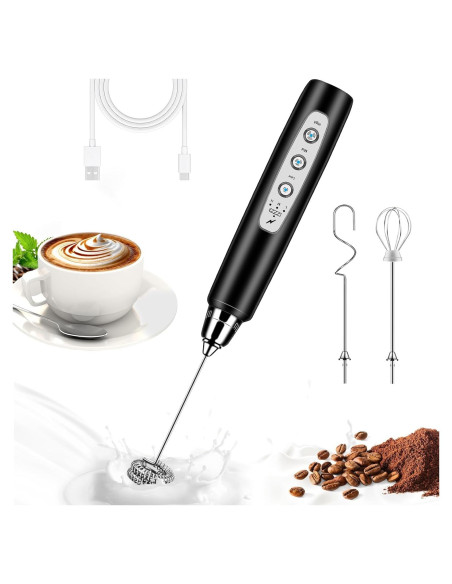 Espumador de Leche Eléctrico BSRGMS Negro 3 Velocidades