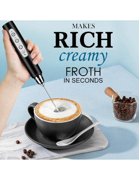Espumador de Leche Eléctrico BSRGMS Negro 3 Velocidades