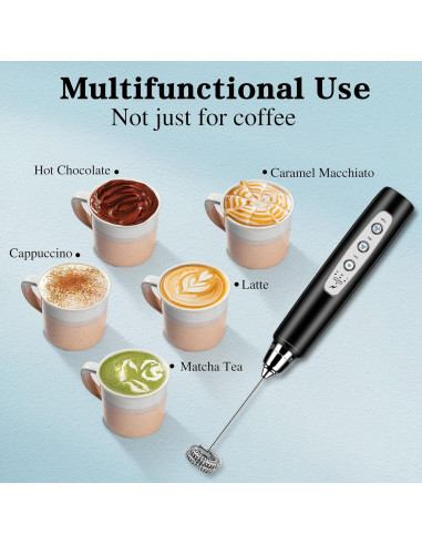 Espumador de Leche Eléctrico BSRGMS Negro 3 Velocidades