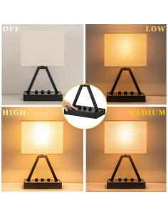 Lámpara de Mesa Táctil Briever con USB y Soporte para Teléfono 2