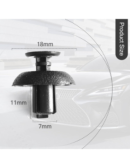 20 Clips de Cubierta de Motor TOPCNOEM 7mm para Toyota/Lexus