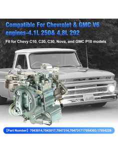Carburador 1 Barril Partol para Chevrolet GMC L6 4.1L 250 4.8L 292 2