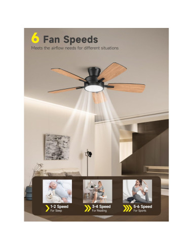 Ventilador de Techo TALOYA 46" con Luz LED y Control Remoto