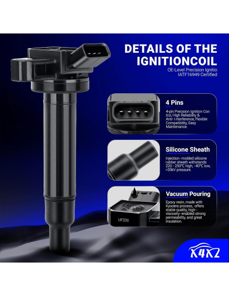 Bobina de encendido X4XZ UF230 + Bujía Iridio Doble 4504