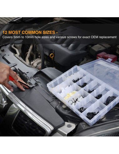 GOOACC 166 Pcs Clips de Retención y Grommets de Tornillo